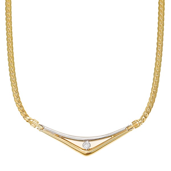 Collier, 18K, Gelb-/Weißgold, Brillant Detailbild #1