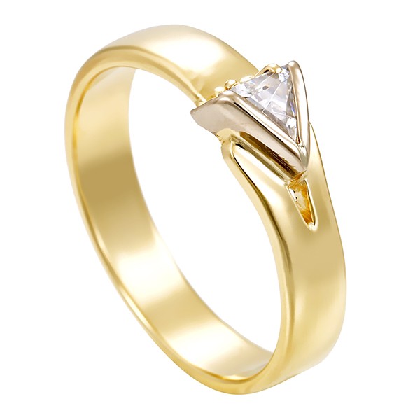 Ring, 14K, Gelbgold, Zirkonia Detailbild #1