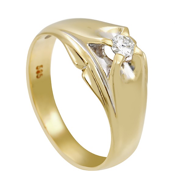 Ring, 14K, Gelb-/Weißgold, Brillant Detailbild #1