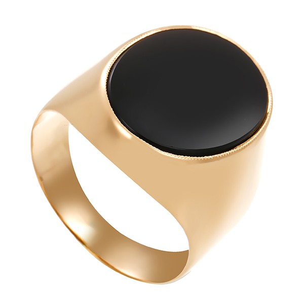 Herrenring, 18K, Gelbgold, Onyx Detailbild #1