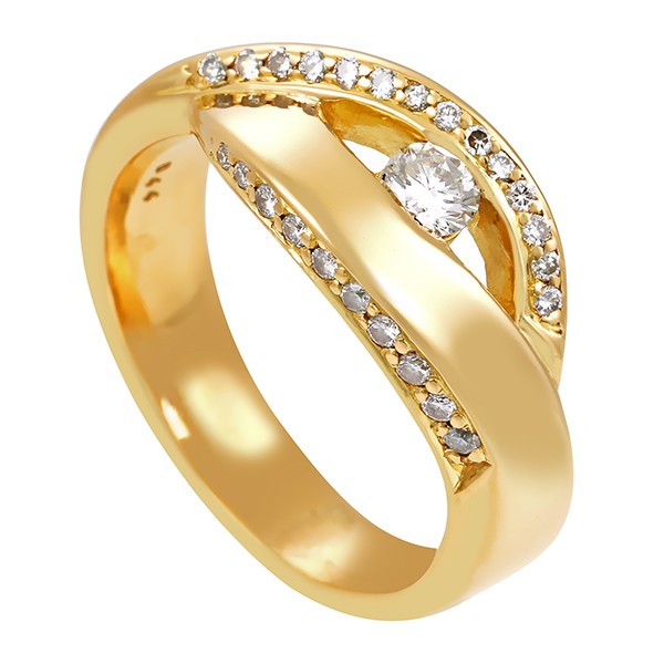 Diamantring, 18K, Gelbgold, Brillanten Detailbild #1