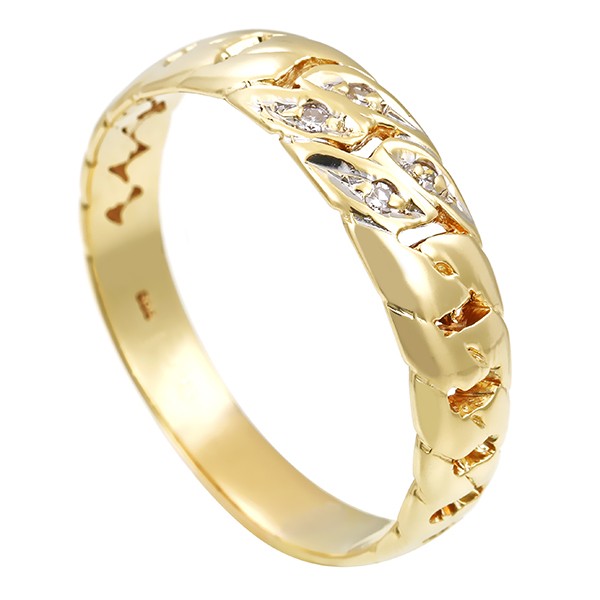 Damenring, 14K, Gelbgold, Diamanten Detailbild #1