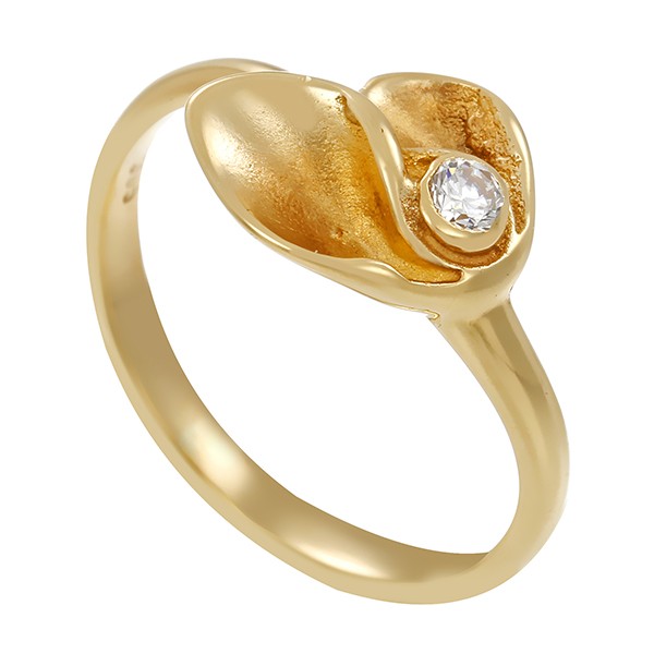 Ring, 14K, Gelbgold, Zirkonia Detailbild #1