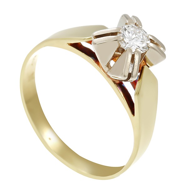 Diamantring, 14K, Gelb-/Weißgold, Brillant 0,22 ct Detailbild #1