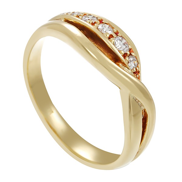 Diamantring, 14K, Gelbgold, Brillanten 0,18 ct Detailbild #1