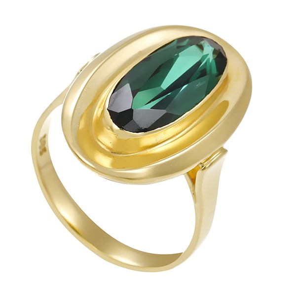 Ring, 14K, Gelbgold, synthetischer Spinell Detailbild #1