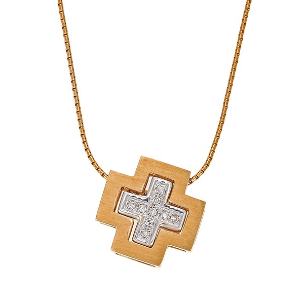 Collier, 14K, Gelb-/Weißgold, Diamanten Detailbild #1