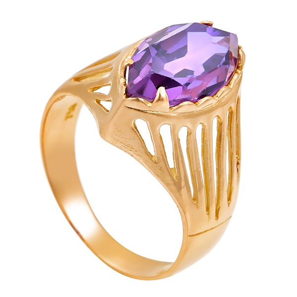 Ring, 18K, Gelbgold, synthetischer Korund Detailbild #1