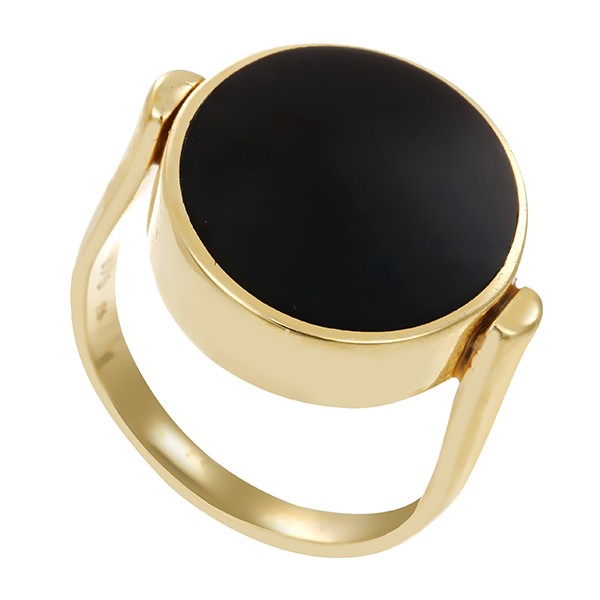 Ring, 9K, Gelbgold, Lapis, Onyx Detailbild #1