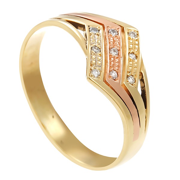 Ring, 14K, Gelbgold, Rotgold, Brillanten Detailbild #1