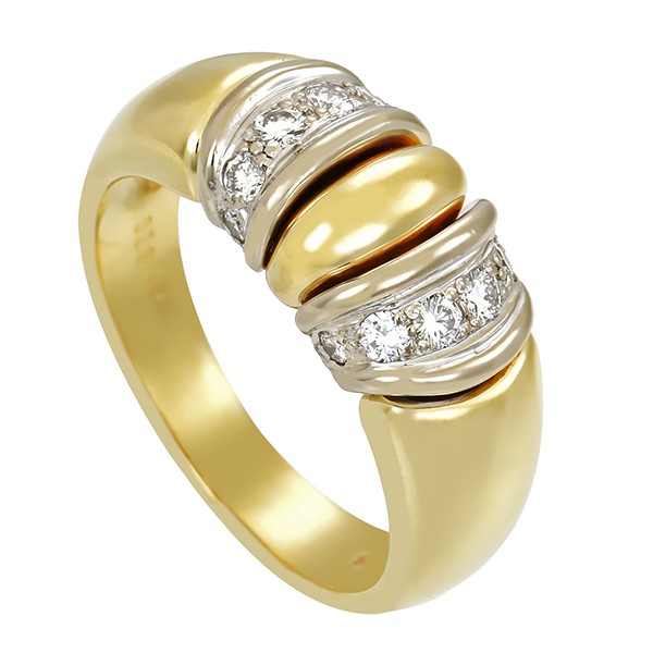 Damenring, 14K,Gelb-/Weißgold, Brillanten Detailbild #1